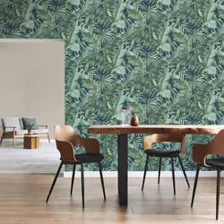 Fine Decor Maui Navy Wallpaper FD42851