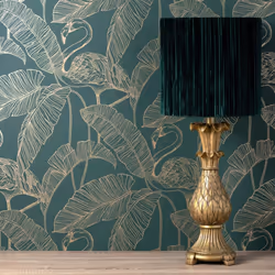 Fine Decor Flamingo Emerald Wallpaper FD42946