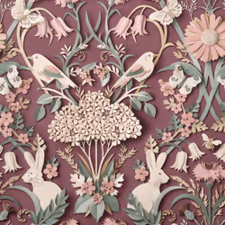 Fine Decor Woodland Plum Wallpaper FD42949
