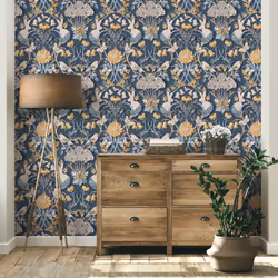 Fine Decor Woodland Navy Wallpaper FD42950