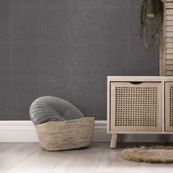 Fine Decor Camden Stitch Charcoal Wallpaper FD42993