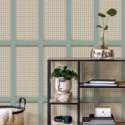 Fine Decor Cane Panel Sage Wallpaper FD42999