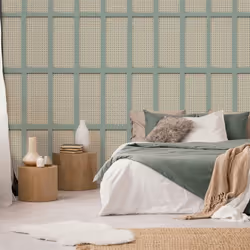 Fine Decor Cane Panel Sage Wallpaper FD42999