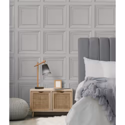 Fine Decor Square Panel Grey Wallpaper FD43002