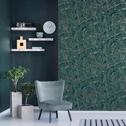 Fine Decor Marble Emerald Green Wallpaper FD43058