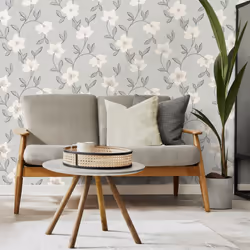 Fine Decor Larson Floral Charcoal Wallpaper FD43066
