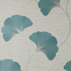 Fine Decor Miya Ginko Teal Wallpaper FD43151