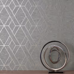 Fine Decor Miya Geo Grey Wallpaper FD43152