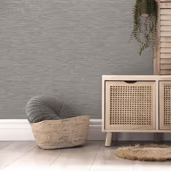 Fine Decor Miya Grasscloth Grey Wallpaper FD43155