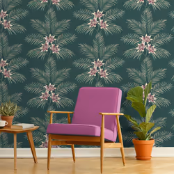 Fine Decor Bali Tropical Floral Emerald Wallpaper FD43279