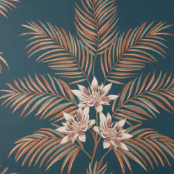Fine Decor Bali Tropical Floral Peacock Wallpaper FD43280