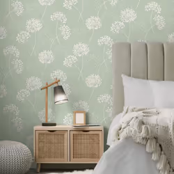 Fine Decor Grace Allium Green Wallpaper FD43282