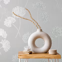 Fine Decor Grace Allium Grey Silver Wallpaper FD43284