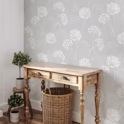 Fine Decor Grace Allium Grey Silver Wallpaper FD43284 - Additional view 4