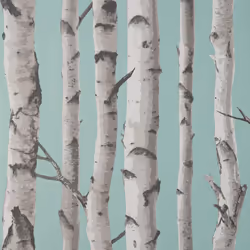 Fine Decor Birch Trees Duck Egg Wallpaper Modern Contemporary Paste The Wall