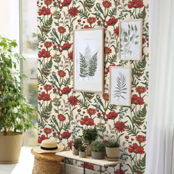 Fine Decor Wild Meadow Red Wallpaper FD43335 - Additional view 4