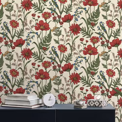 Fine Decor Wild Meadow Red Wallpaper FD43335 - Additional view 7
