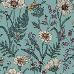 Fine Decor Wild Meadow Blue Wallpaper FD43338