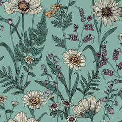 Fine Decor Wild Meadow Blue Wallpaper FD43338
