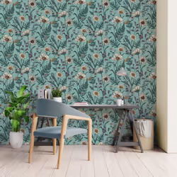 Fine Decor Wild Meadow Blue Wallpaper FD43338