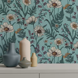 Fine Decor Wild Meadow Blue Wallpaper FD43338 - Additional view 6