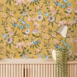 Fine Decor Eleanor Ochre Wallpaper FD43446