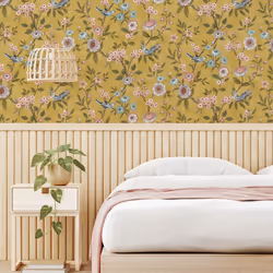 Fine Decor Eleanor Ochre Wallpaper FD43446