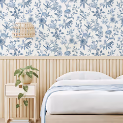 Fine Decor Eleanor Blue Wallpaper FD43447