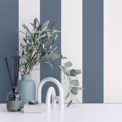 Fine Decor Juliette Stripe Blue Wallpaper FD43458