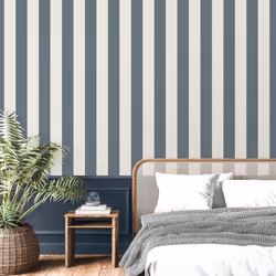 Fine Decor Juliette Stripe Blue Wallpaper FD43458