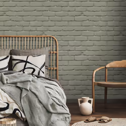 Fine Decor Painted Brick Sage Wallpaper FD43603 - Additional view 5