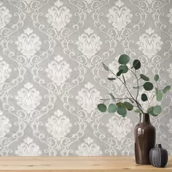 Vymura Florentine Damask Grey Wallpaper M95659