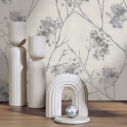 Vymura Sofia Sprig Silver Wallpaper M95673
