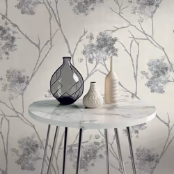 Vymura Sofia Sprig Silver Wallpaper M95673