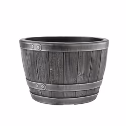 Stewart Blenheim Half Barrel, Pewter Effect, 40 cm