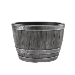 Stewart Blenheim Half Barrel, Pewter Effect, 40 cm