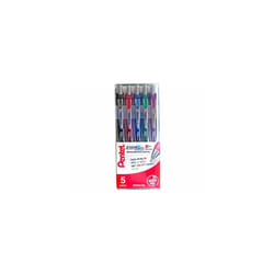Energel XM Rollerball Pen 0.7mm Retractable Pack of 5 - Color: Assorted