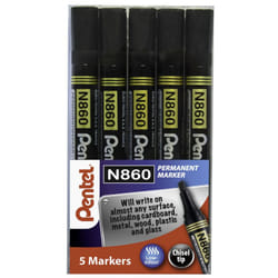 Pentel CHISEL TIP MARKER BLK PK5
