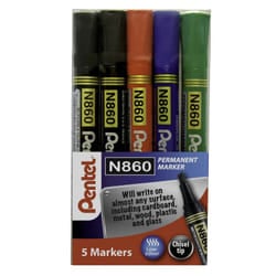 Pentel CHISEL TIP MARKER ASTD PK5