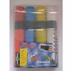 Pentel Jumbo Chalk Markers have a liquid chalk formula which imitates real chalk. but has a far superior performance and is i ...