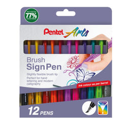 Pentel Brush Sign Pen - Fresh Shades 12pc Wallet