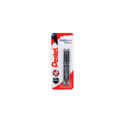 Pentel EnerGel Plus, 0.7mm tip, black ink, 1 blister card with 2 pens