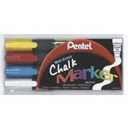 Pentel CHALK MARKERS AST PKOF 4