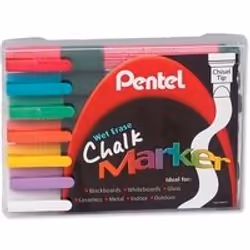 Pentel Chalk Markers have a liquid chalk formula which imitates real chalk. but has a far superior performance and is ideal f ...