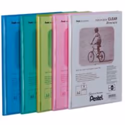 Pentel Recycology A4 display book clear. 20 pocket display book with transparent non-reflective. matt finish and low-static c ...