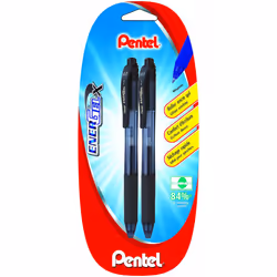 Pentel Energel-XBL107/2-A Retractable Gel Ink Roller Pen, 0.7 mm - Black (Pack of 2)