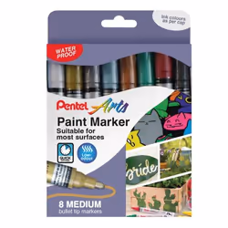 Pentel PAINT MRKR MED BULL AST PK8
