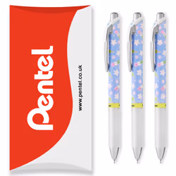 Pentel BLN75 Retractable Rollerball Pen - 0.5mm - Black - Pack of 3, Dango