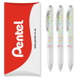 Pentel BLN75 Retractable Rollerball Pen - 0.5mm - Black - Pack of 3, Mochi