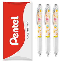 Pentel BLN75 Retractable Rollerball Pen - 0.5mm - Black - Pack of 3, Taiyaki